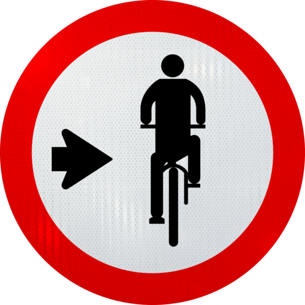 R-35b Ciclista, Transite à Direita